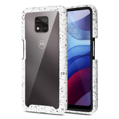 MyBat Splash Hybrid Case Compatible With Motorola Moto G Power (2021) - Highly Transparent Clear / White