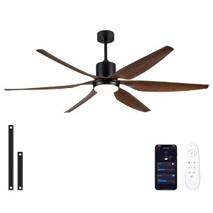 YUHAO 84 in. Indoor Industrial Aluminum Blades Reversible DC Motor Ceiling Fan with Light and Remote Control - 1 of 4