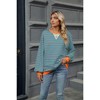 Womens Striped Oversized Sweatshirt Casual Crew Neck Long Sleeve Color Block Stripes Loose Pullover Workout Top Clothes - 2 of 4