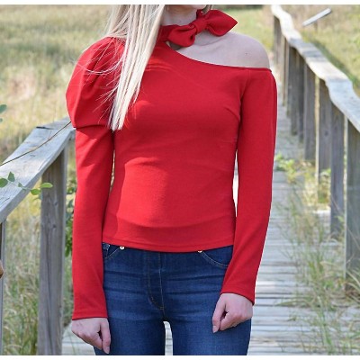 Women's Charming Cold Shoulder Halter Blouse - ESLEY COLLECTION