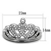 Slickblue Silver Crown Ring, Heart Motif, Polished Stainless Steel, Clear Crystal, Women's Jewelry, Size 5-10 - 2 of 4