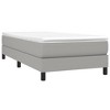 vidaXL Twin XL Box Spring Bed Frame in Light Gray Fabric - Modern Style Single Bed with Supportive Legs and Plywood Slats for Stability - 2 of 4