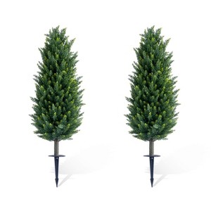 Artificial Topiary Ball Tree with Metal Ground Spike , Fake Artificial Topiary Cedar Tree - 1 of 4