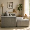Whisen All-Foam Corduroy Lounge Chair, Compressed Sofa Bed, Modular Deep-Seat Floor Couch with Ottoman - 3 of 4