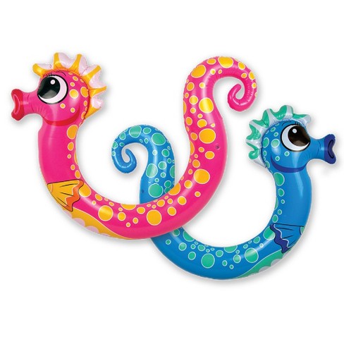Swim Central 2ct Inflatable Seahorse Toys Target Noodle Pink/blue Pool Swimming - : 54