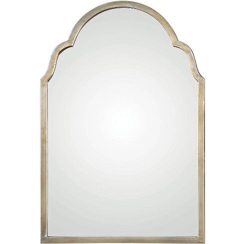 Uttermost Arched Top Rectangular Vanity Accent Wall Mirror Modern Silver Champagne Frame 20 1/4" Wide Bathroom Bedroom Living Room - image 1 of 2