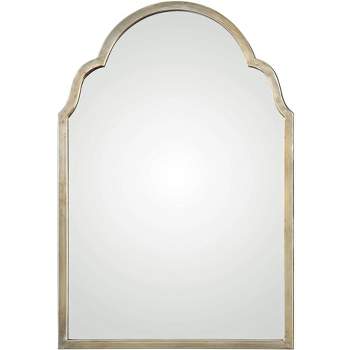 Uttermost Arched Top Rectangular Vanity Accent Wall Mirror Modern Silver Champagne Frame 20 1/4" Wide Bathroom Bedroom Living Room