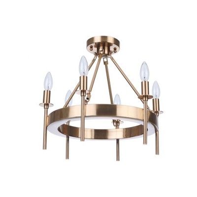 Craftmade Lighting 6 - Light Semi-Flush Mount in  Satin Brass