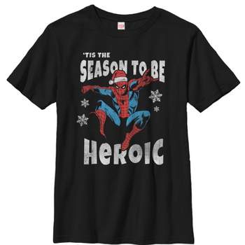 Boy's Marvel Christmas Spider-Man Heroic Season T-Shirt