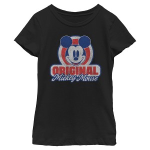 Girls Mickey & Friends Original Retro Logo T Shirt - 1 of 4