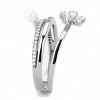 Slickblue Floral Design Ring, White Synthetic Pearl, Stainless Steel, Polished Finish, Women's, Size 6-8 - 4 of 4