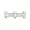 Beckett 3-Light Vanity Light - Dimmable Steel Fixture with Clear Seedy Glass Shades - 4 of 4