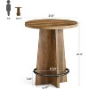 Lantine Round Bar Table, 37.4'' Wooden Bistro Pub Table with Base and Metal Ring Footrest for Cafe, Home, Small Space, Only Table - 3 of 4