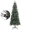 vidaXL Christmas Tree Green and white PVC and steel 6 ft - 3 of 4