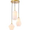 Elegant Lighting Gene 3 light Brass and Frosted white glass pendant - 4 of 4