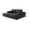 Modern Sofa With Dual sleeper, Lounger for Moviebonus room,No Assembly Required,Black - 4 of 4