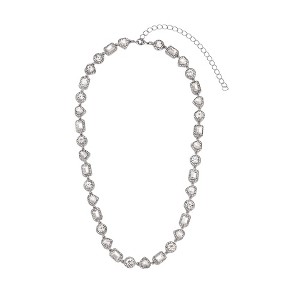 Adornia Silver Plated Crystal Halo Heart Chain Necklace - 1 of 4