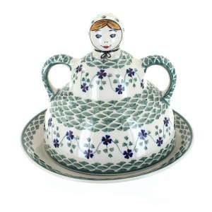Blue Rose Polish Pottery B001 Manufaktura Cheese Lady - 1 of 2