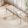 Tangkula 1/2 PCS 47.5" End of Bed Bench w/ Tufted Decoration & Antiqued Legs for Living Room - 4 of 4