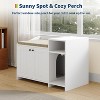 Nasitip Cat Litter Box Enclosure with Storage Shelf & Barn Door, Hidden Litter Cabinet End Table - 4 of 4