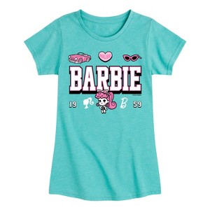 Girls' - Barbie - Barbie Jersey Fitted Short Sleeve Graphic T-Shirt - 1 of 4