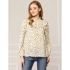 Allegra K Women's Vintage Ruffle Stand Collar Long Sleeves Polka Dots Blouse - image 2 of 4