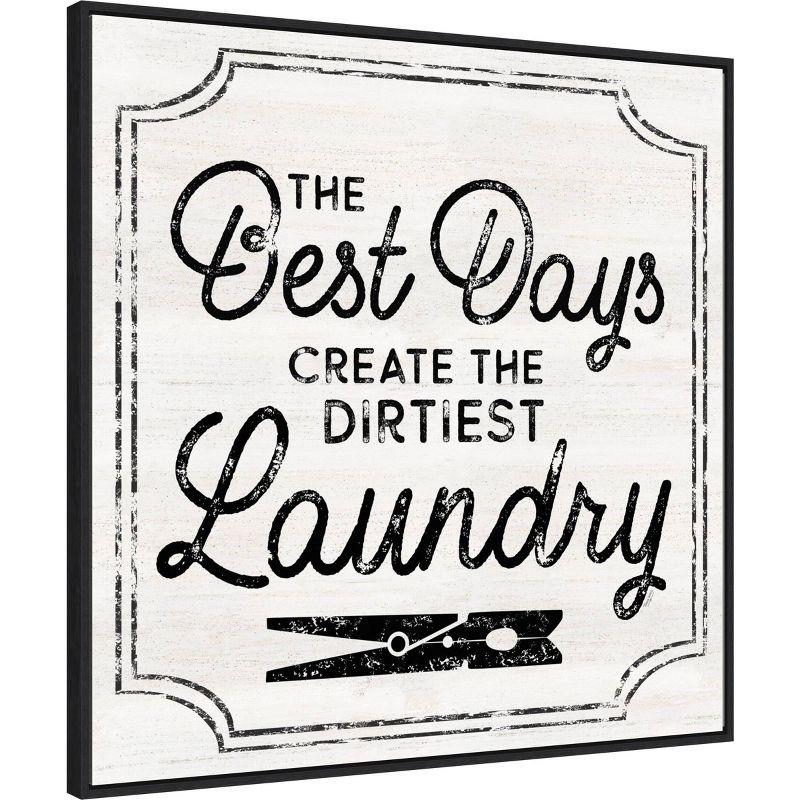 30&#34; x 30&#34; Laundry Art I Best Days by Tara Reed Framed Canvas Wall Art Print - Amanti Art, 3 of 10