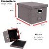 Internet's Best 2-Pack Collapsible File Storage Organizer with Lid - Grey - 3 of 4