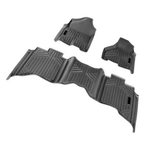 VEVOR Automotive Floor Mats, Fits Dodge Ram 1500/2500/3500, Crew Cab Only 1500 Classic 2013-2018/2019-2022, 3 pcs Front and 2nd Row Liners, Black - 1 of 4
