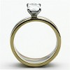 Slickblue Women’s Three-Tone Stackable Stainless Steel Ring with Oblong Clear CZ – size 5-10 - 3 of 4