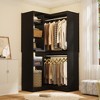 Besiost Freestanding Corner Closet Organizer with Tower Shelves, Space-saving Closet System with Hanging Rods - 2 of 4