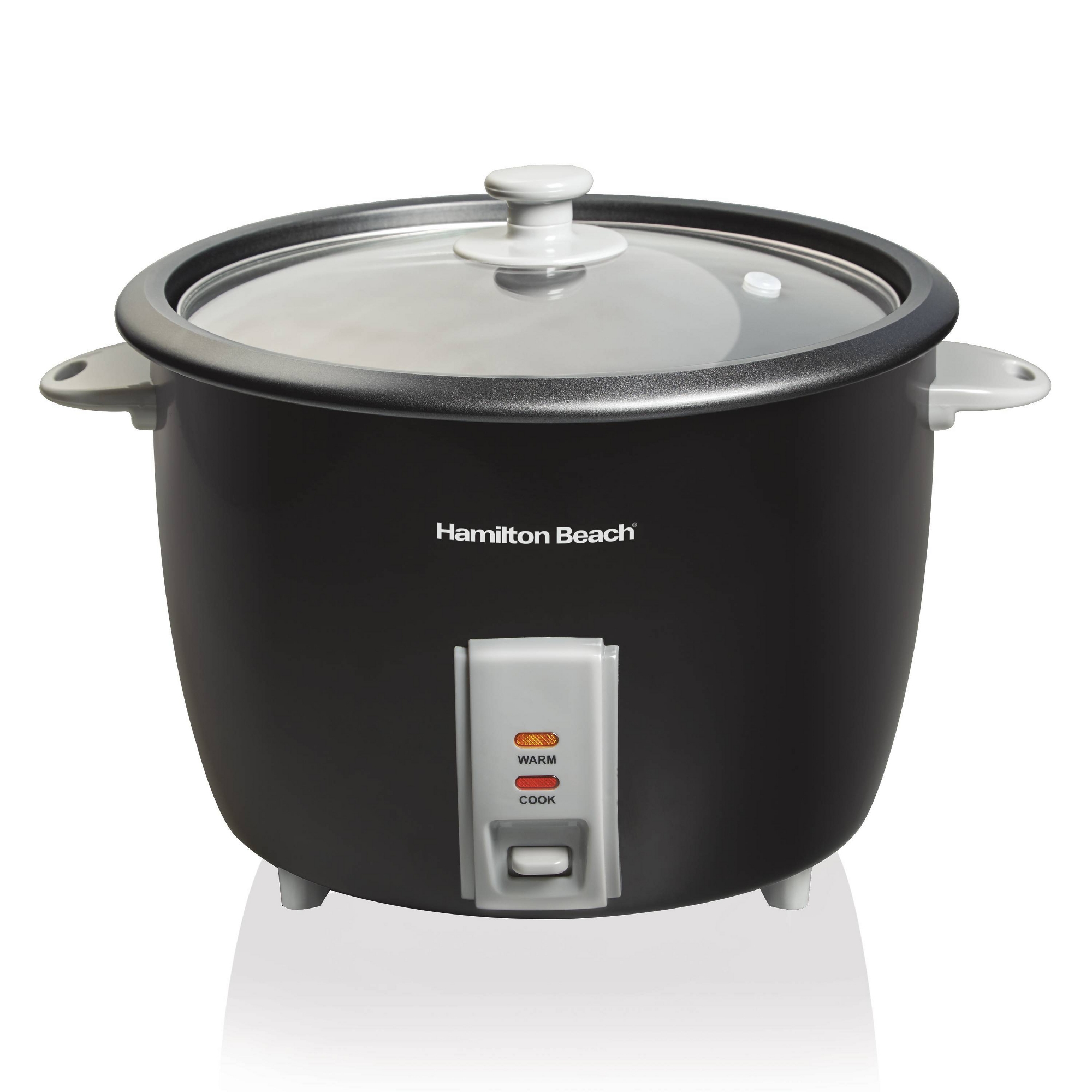 Hamilton Beach 30-Cup Rice Cooker - Black: Nonstick, Cool Touch, Dishwasher-Safe, 1000W, Steamer Function, 1 Setting