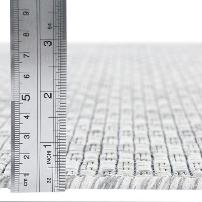 Light Gray Synthetic 9' x 12' Outdoor Rectangular Rug