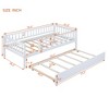 Twin Size Wood Daybed with Trundle and Fence Guardrails - 3 of 4