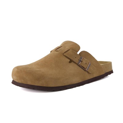 CUSHIONAIRE Hana Classic Clog Womens Shoes - Genuine Leather Suede Slip On Mule Comfortable Shoes for Women