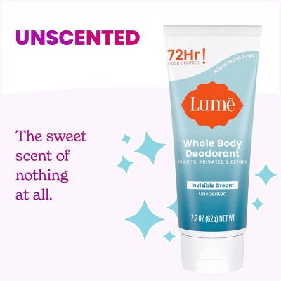 Lume Whole Body Women&#8217;s Deodorant - Invisible Cream Tube - Aluminum Free - Unscented - 2.2oz_9