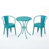 Outdoor Furniture Set, Metal Dining Set For Outdoor,  Stackable Water-Resistant Armrest Chairs-Coolbibila - 4 of 4