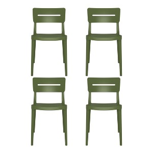 WestinTrends Playa Outdoor Modern Stackable Plastic Patio Dining Chairs (Set of 4) - 1 of 4