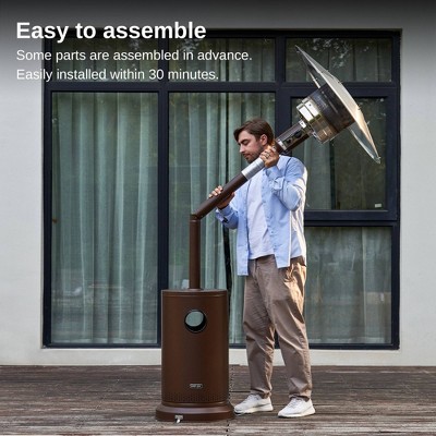 Bronze Propane Patio Heater with Round Table Design