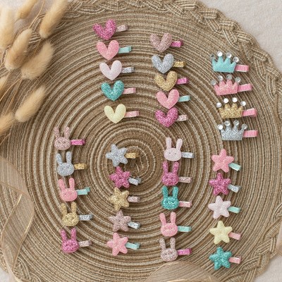 Summer Crystal - Glitter Mini Hair Clips ' Assorted Colors Random Selection - 16 Pack - image 2