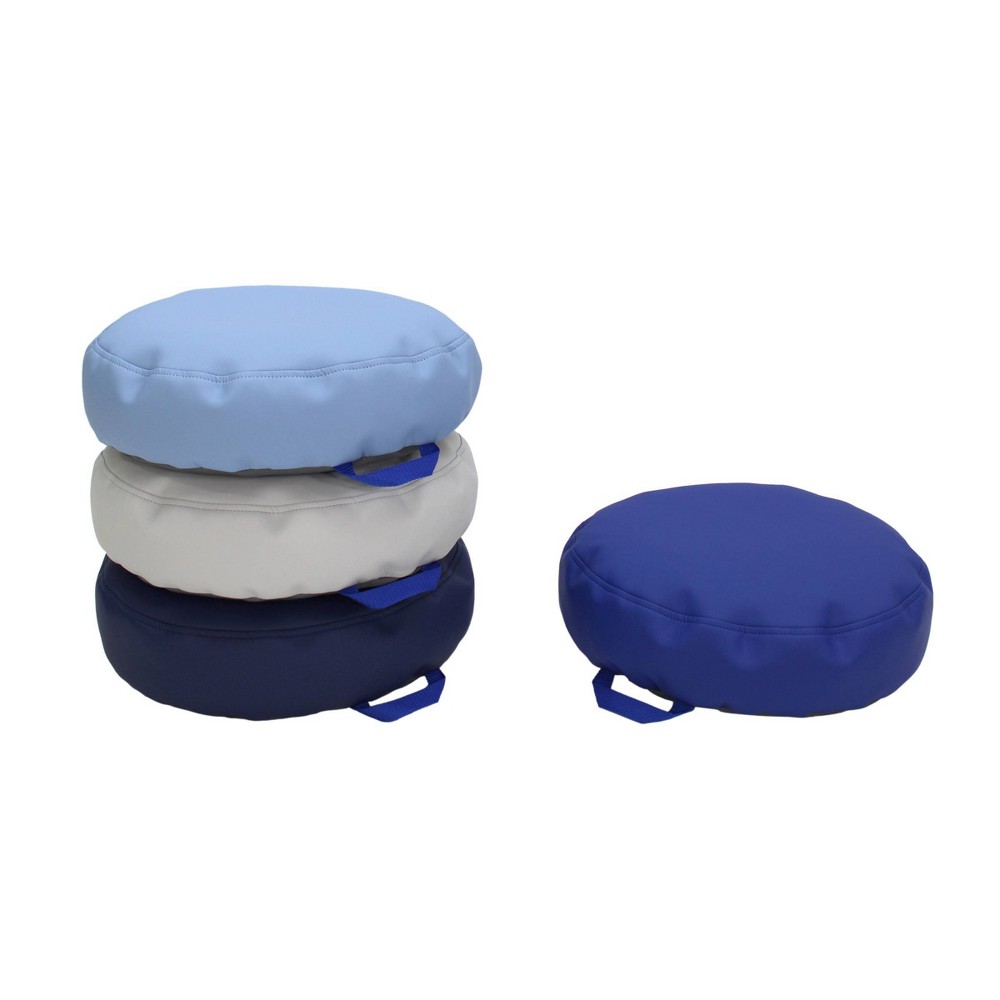 Factory Direct Partners 4pc SoftScape Kids' Bean Cushions Navy/Powder Blue: Kids Bean Bag Chair, Indoor Seating, Ages 2+