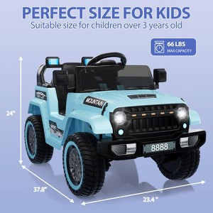 12V Kids Ride on Truck Car, Electric Vehicles with Parent Remote Control, 3 Speeds Kids Ride on Toy with Music, Horn, Spring Suspension - 1 of 4