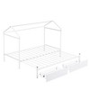 TIRAMISUBEST Twin XL to King Size House Platform Bed with 2 Storage Drawers, Metal House Bed with Roof Design for Kids - 4 of 4