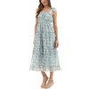 August Sky Women's Mock Tie Shoulder Straps Tiered Floral Midi Dress - image 3 of 3