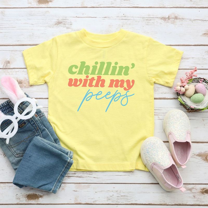The Juniper Shop Chillin With My Peeps Script Toddler Short Sleeve Tee, 2 of 3