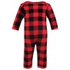 Hudson Baby Infant Boy Thermal Coveralls 2pk, Buffalo Plaid Moose - 3 of 4