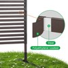 Metal Outdoor Privacy Screen with Stand, PE-Coating Steel Pipes and Slats Panels, Decoative Privacy Screen Fence Panels Freestanding - 3 of 4