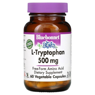 Bluebonnet Nutrition L-Tryptophan, 500 mg, 60 Vegetable Capsules