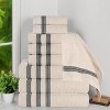 Zero Twist Cotton Ribbed Modern Geometric Border Assorted 9 Piece Bathroom Towel Set by Blue Nile Mills - 2 of 4