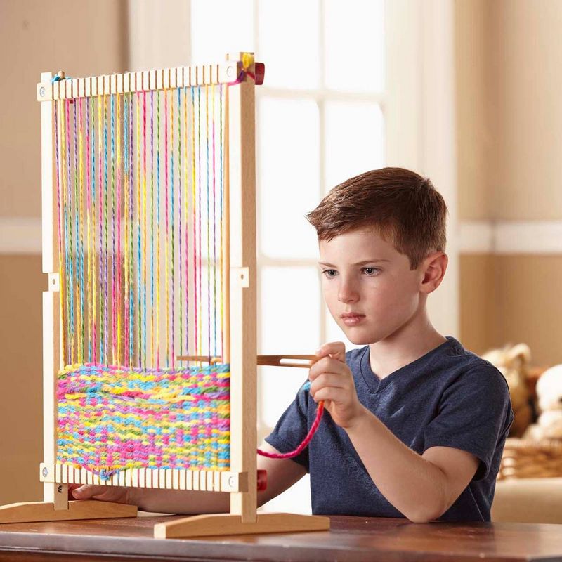 Melissa &#38; Doug Wooden Multi-Craft Weaving Loom: Extra-Large Frame (22.75 x 16.5 inches), 3 of 21